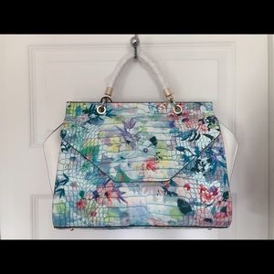 Brand new Guess floral print w/h embossed croc bag
